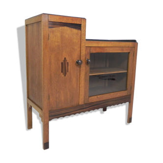Vitrine Art Déco en chêne, école d'Amsterdam, années 1930