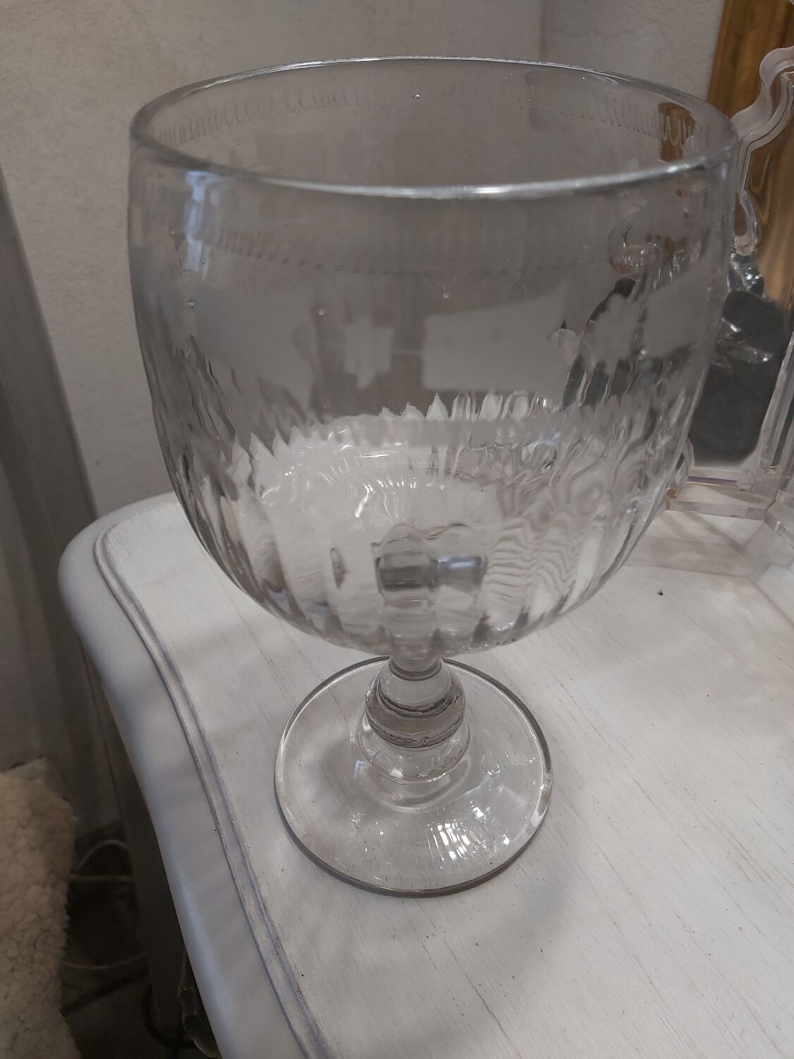 Wedding glass, blown glass from the 19th century.