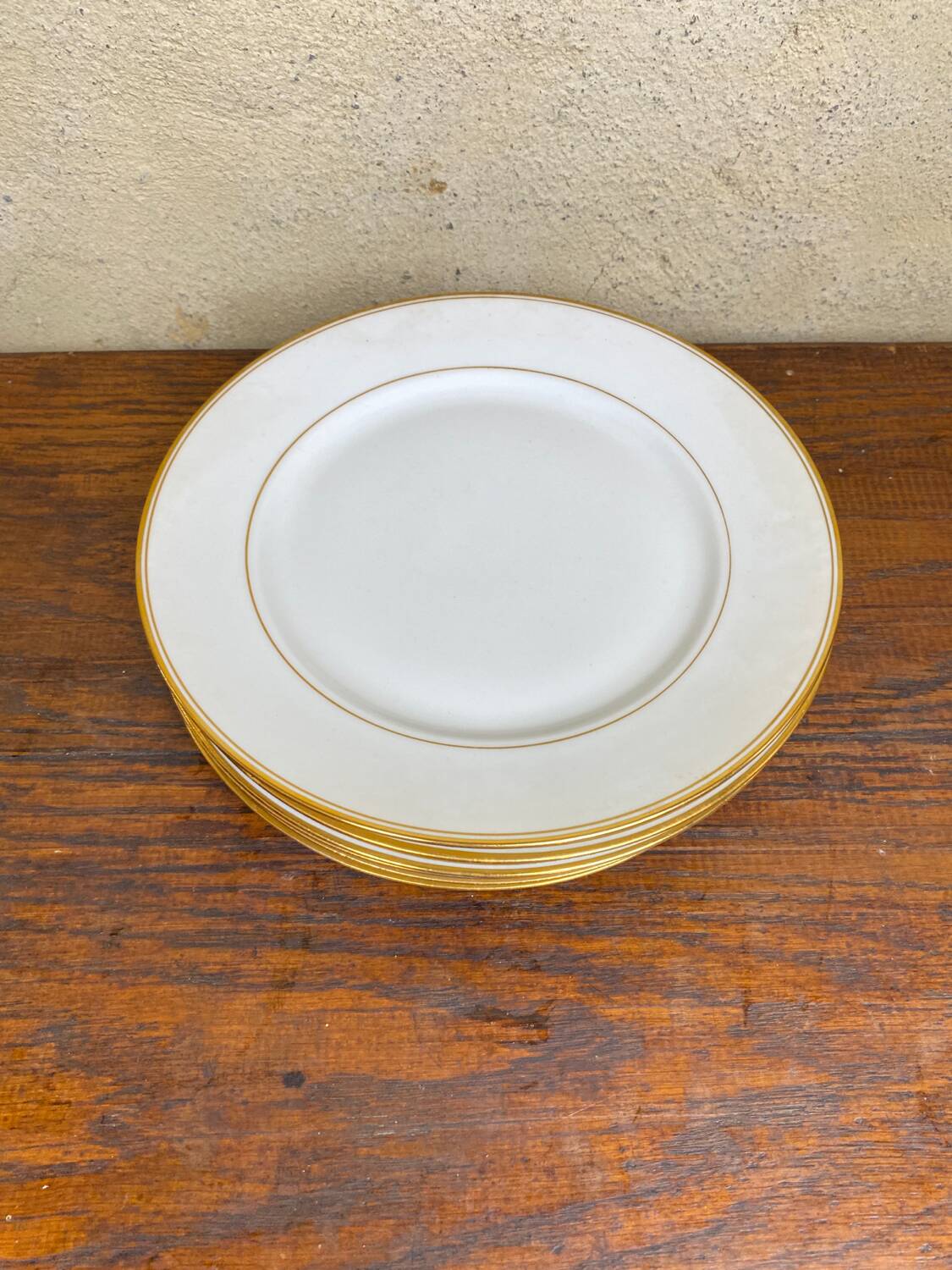 Set of 6 Limoges porcelain flat plates