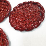 Trifle and 2 bottle coasters, woven ceramic