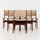 Six chairs by Henning Kjaernulf design, 70s design