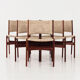 Six chairs by Henning Kjaernulf design, 70s design