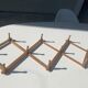 Wall coat rack in wood accordion 10 old hooks