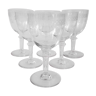 Set de 6 verres a eau en cristal de Baccarat modèle frise gravée vers 1910