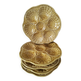 5 Sarreguemines caramel shell plates, 1950s