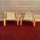 Pair of 1970s/80s armchairs in natural wood