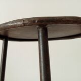 Brutalist high stool from the 1960s in solid steel.