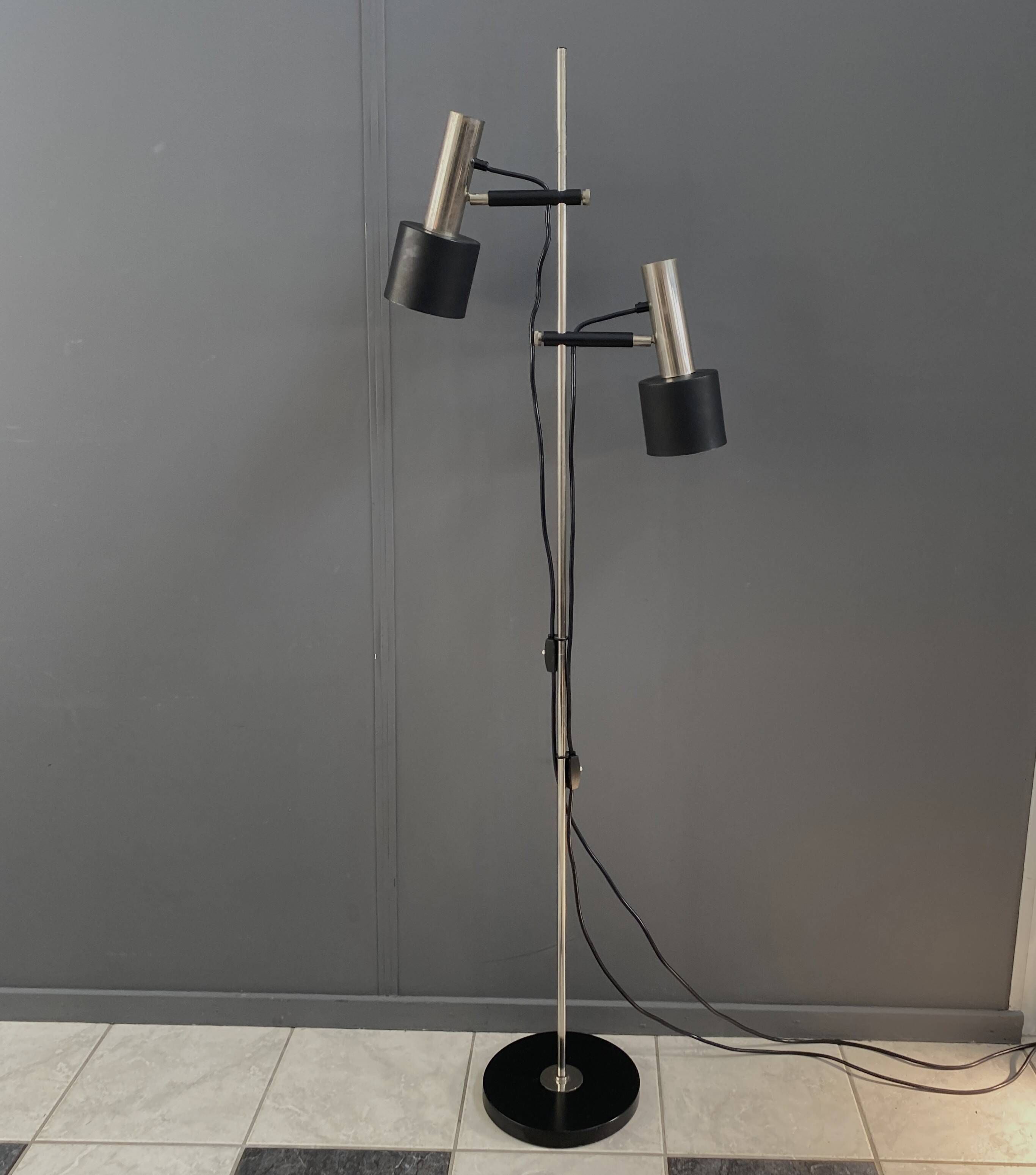 double shaded metal floorlamp by J. Hoogervorst for Anvia Netherlands