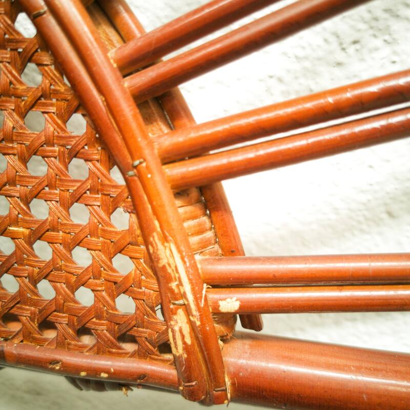 Vintage headboard in rattan and caning