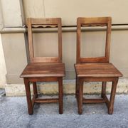 Paire de chaises Lorraines en bois brut