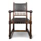 Renaissance style leather armchair