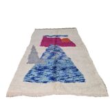 Colorful handmade wool Berber rug 250 x 150 cm