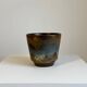 Vintage MCM handmade ceramic fat lava pottery flower planter Mid Centu