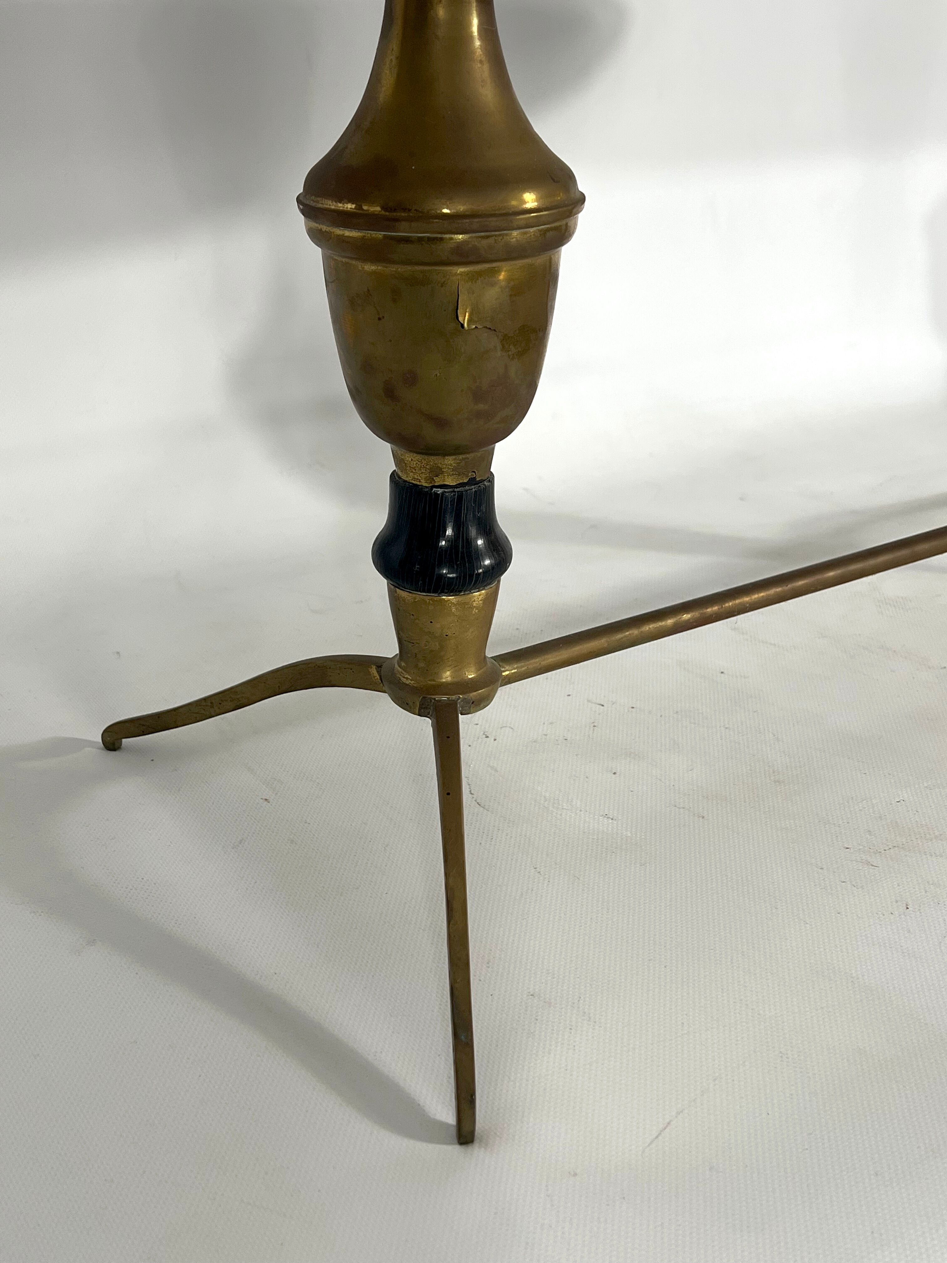Vintage brass and marble coffee table. Italy 1950s