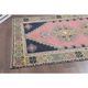 1970s Turkish Oushak Handmade Wool Cotton Pink Area Rug 114x212