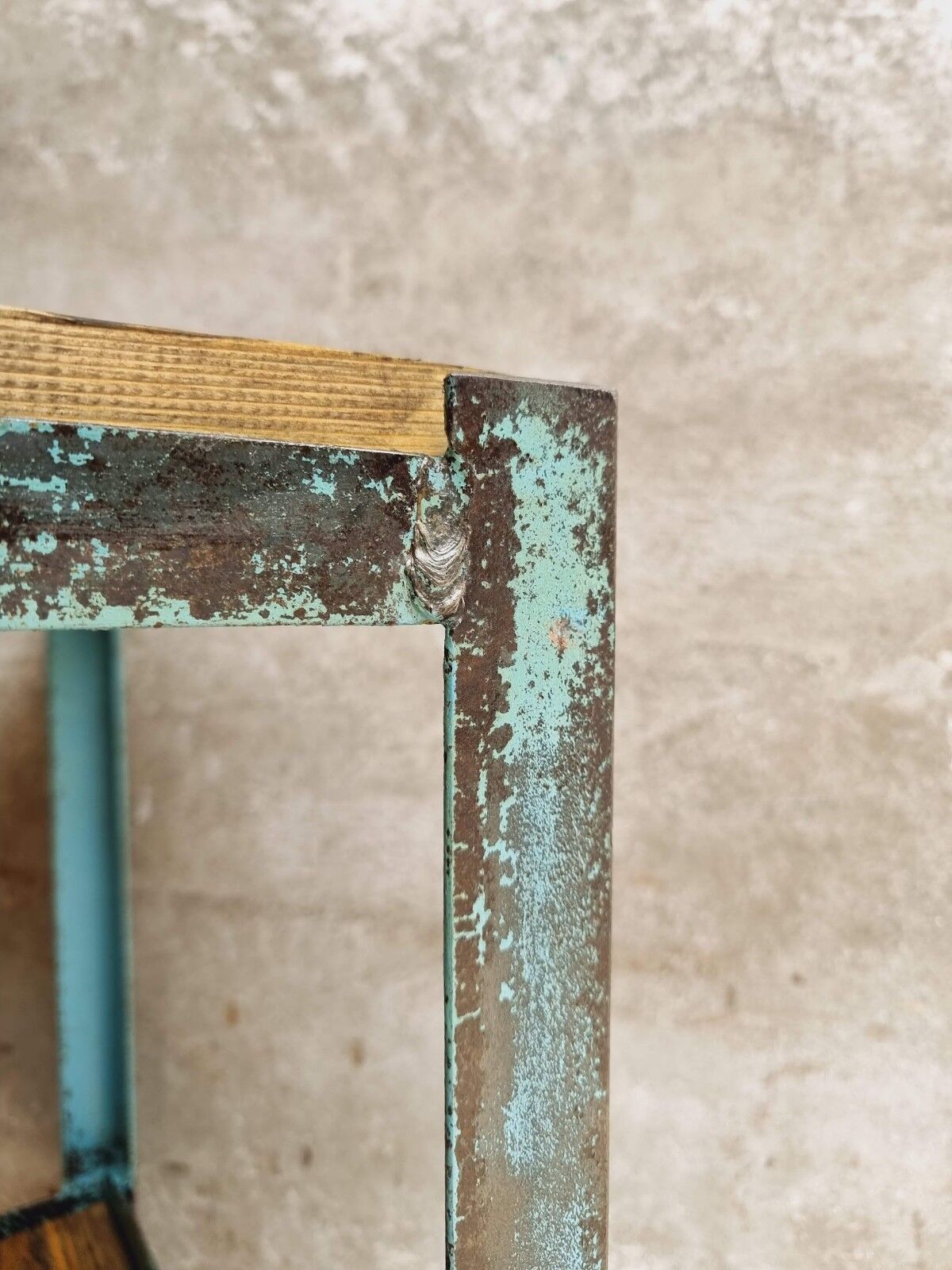 Industrial shelving unit sidetable kitchen rack pastel blue