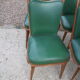 Série 6 chaises simili cuir vert 1950
