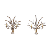 Pair of wall lamps sheaves of golden wheat