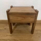 Solid oak bedside table, Maison Regain 1960