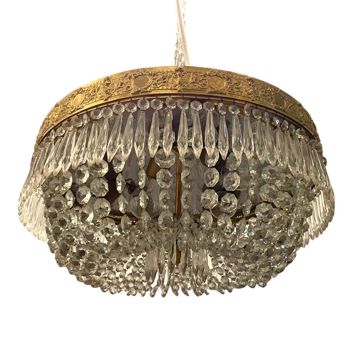 Vintage italian crystal ceiling light