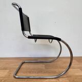 Chrome leather Bauhaus chair Thonet MR 10 by Ludwig Mies van der Rohe - 1980s