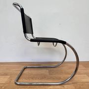 Chrome leather Bauhaus chair Thonet MR 10 by Ludwig Mies van der Rohe - 1980s