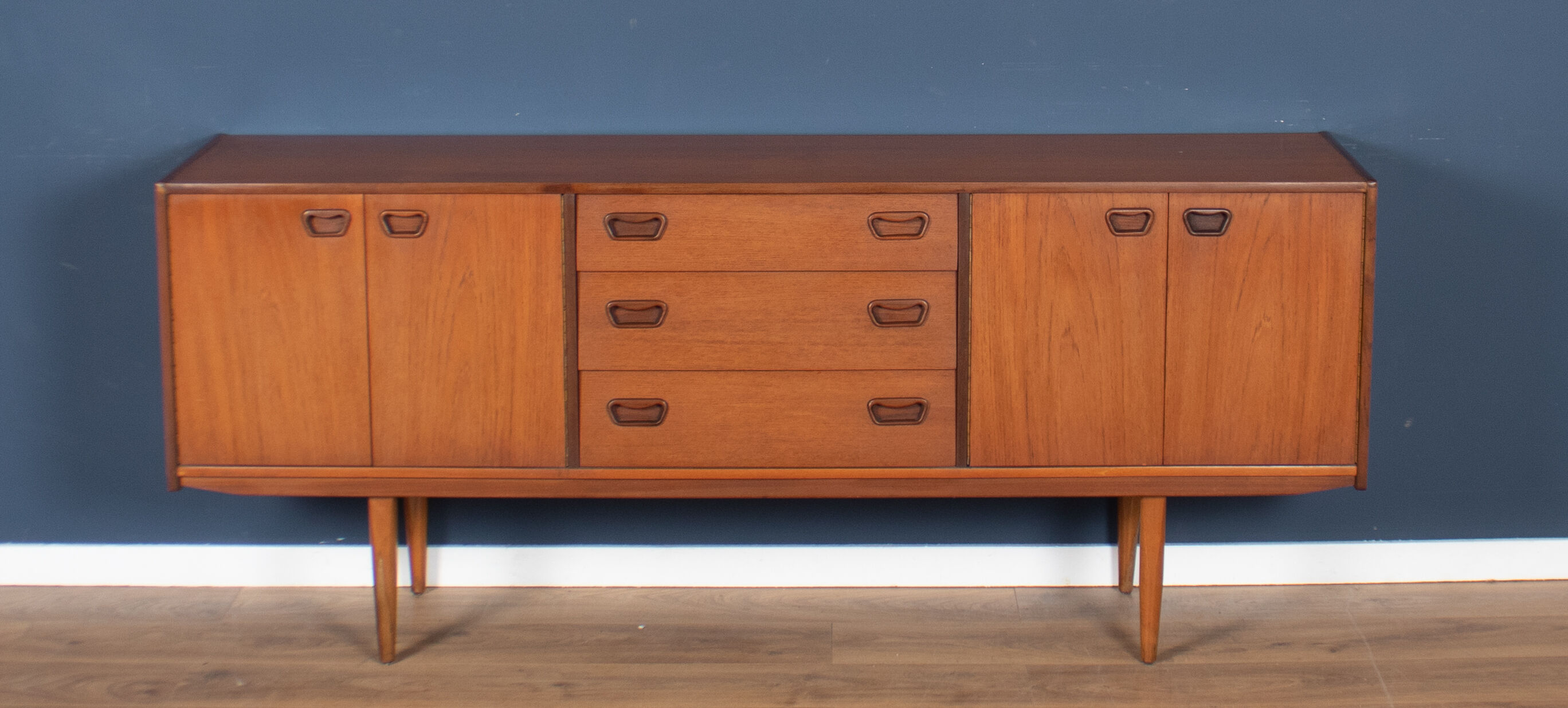 Retro teak 1960s mid century long teak sideboard