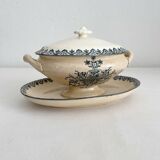 Sauceboat with lid in iron earth "Alhambra" Salins