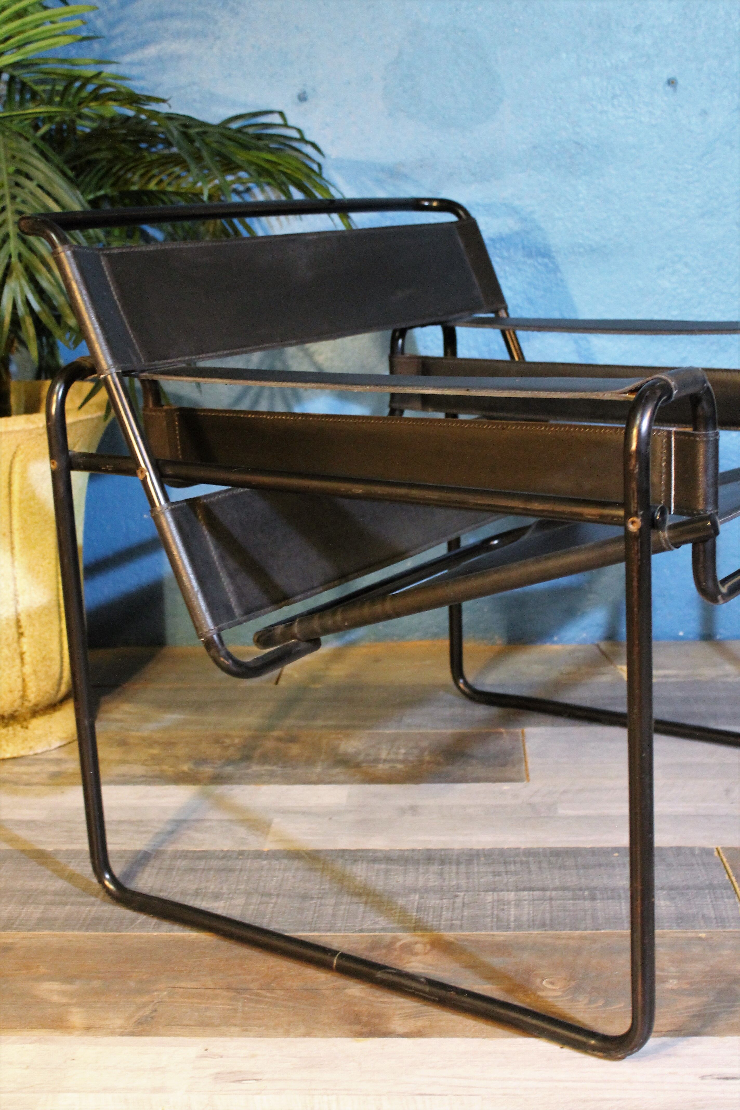 Metal armchair and leather, 1970s