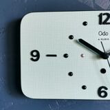 Vintage formica clock rectangular silent wall clock "Odo blue black"