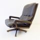 Strässel King chair brown leather armchair by Andre Vandenbeuck for WK