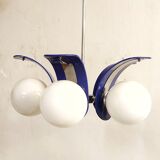 Plastic and glass ceiling lamp spain, 1970s