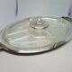 Art deco presentation dish in silver metal and glass compartments