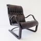 Asko Koivutaru black leather armchair by Esko Pajamies