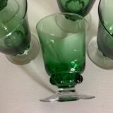 6 colored art deco glasses