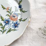 Ancienne Assiette Faïence Française XVIIIème NEVERS motif fleuri