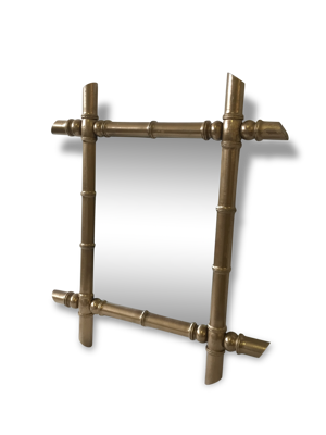 Miroir bambou doré