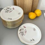Dessert plates porcelain floral decoration