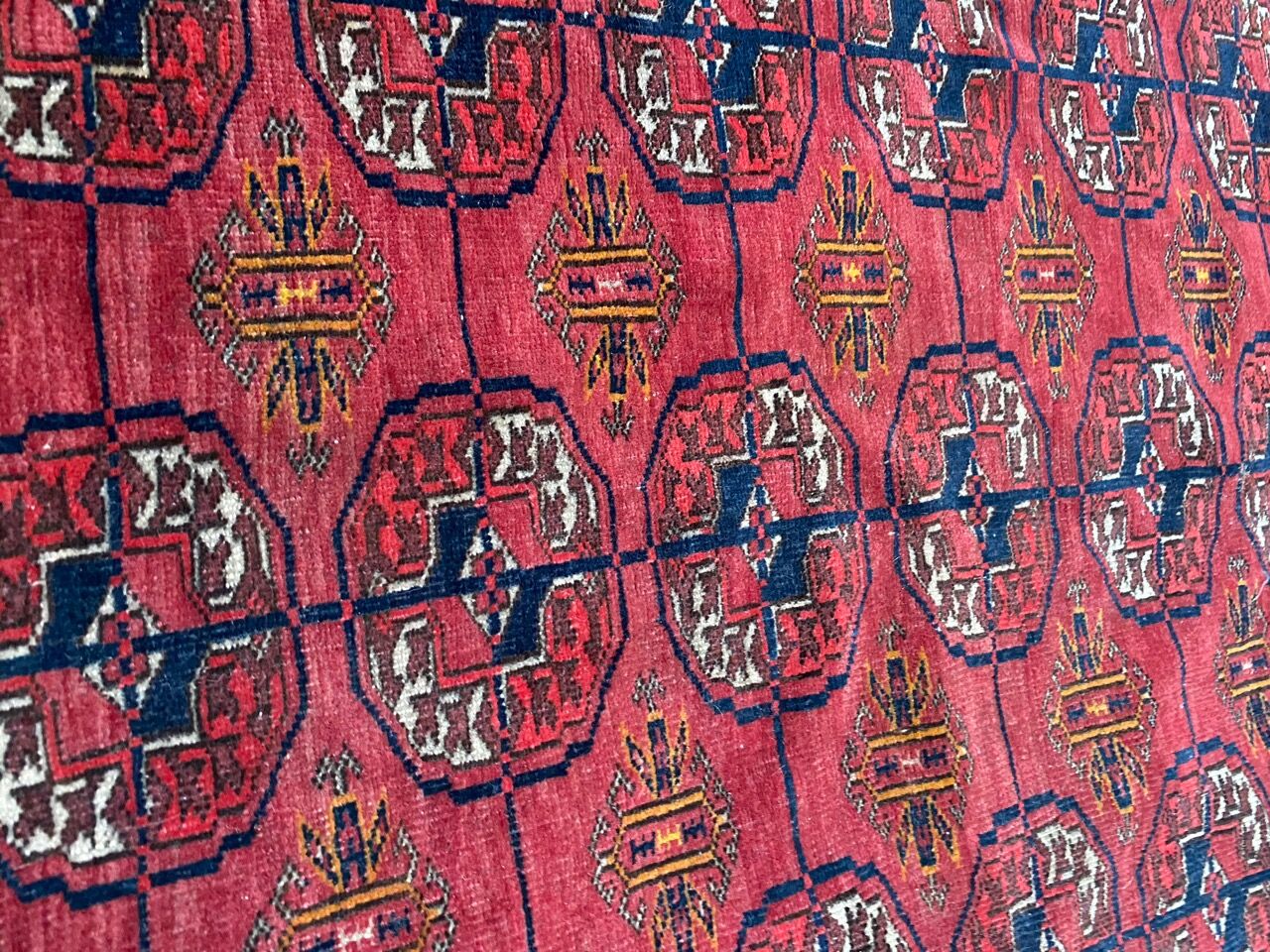 Old Turkmen bukhara handmade handmade wool rug 120x164 cm