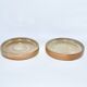 Pair of enamelled stoneware bottle coasters 1970