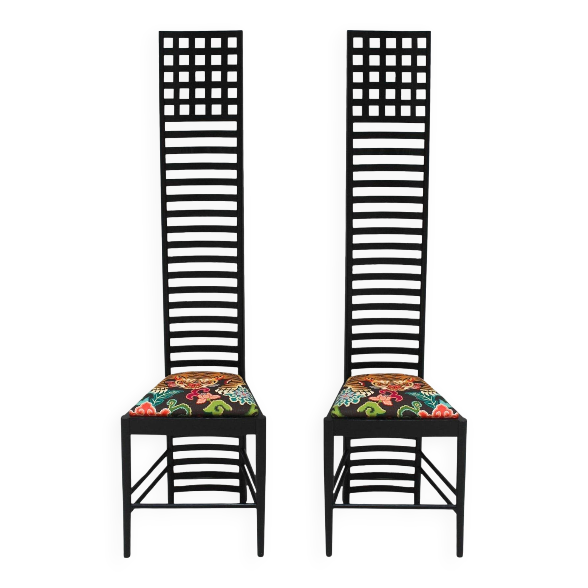 Mid-Century Modern Mackintosh "292 Hill House 1" Italian Pair of Ashwood Chairs