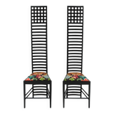 Mid-Century Modern Mackintosh "292 Hill House 1" Italian Pair of Ashwood Chairs