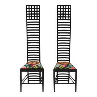 Mid-Century Modern Mackintosh "292 Hill House 1" Italian Pair of Ashwood Chairs