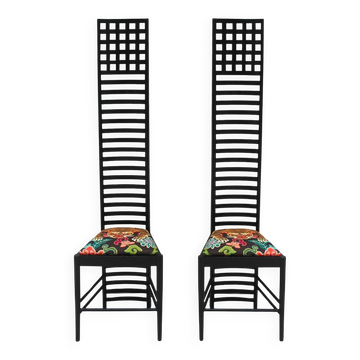Mid-Century Modern Mackintosh "292 Hill House 1" Italian Pair of Ashwood Chairs