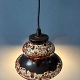 Brown and beige West Germany ceramic fat lava pendant lamp