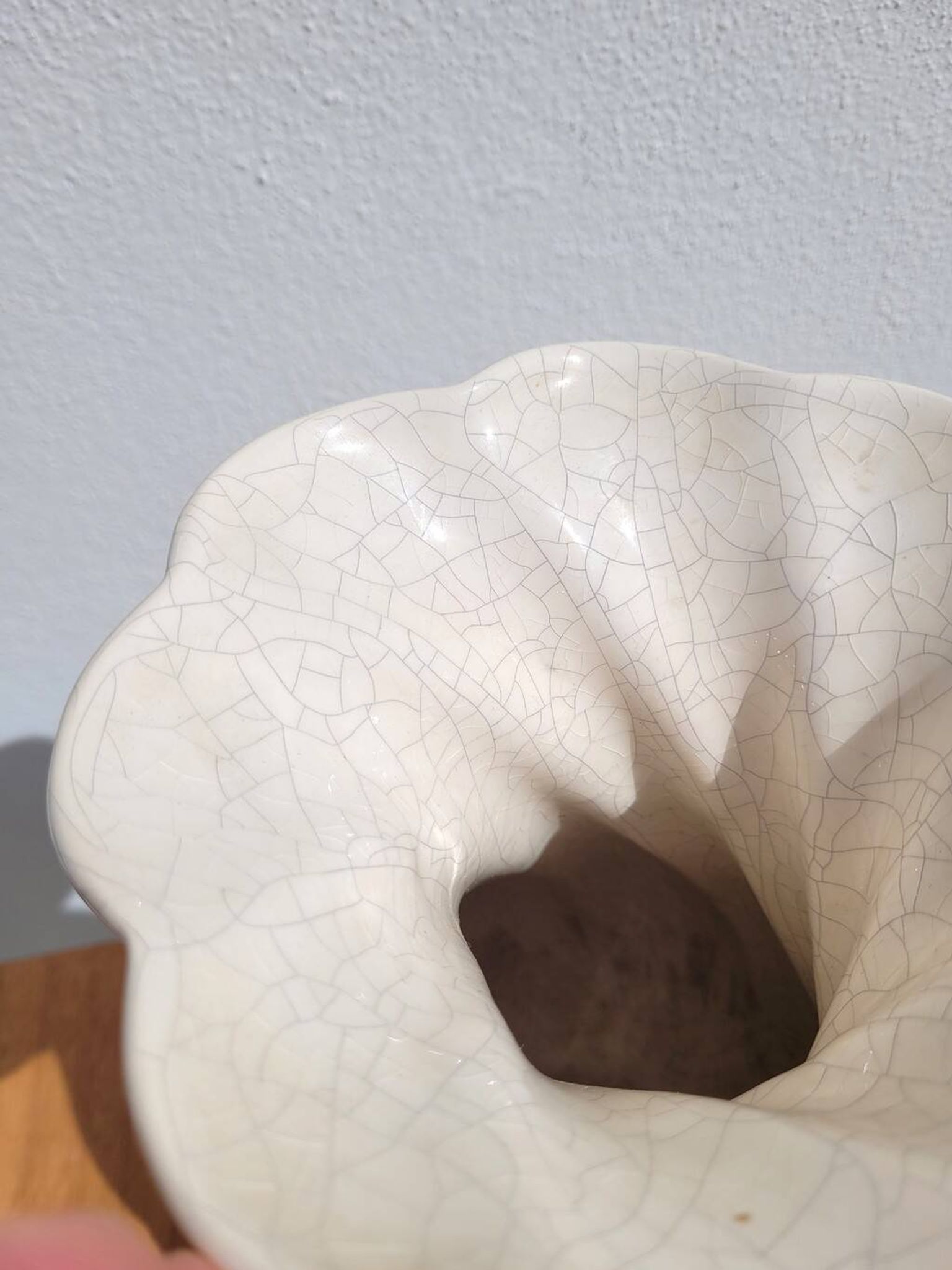 Vintage cracked ceramic vase from the Charolles pottery.