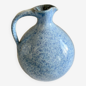 Pichet ventru vase boule céramique Accolay bleu ciel