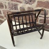 Porte revue en osier vintage
