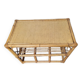 Table basse en rotin vintage