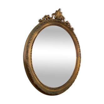 Old golden oval mirror 62X47 cm